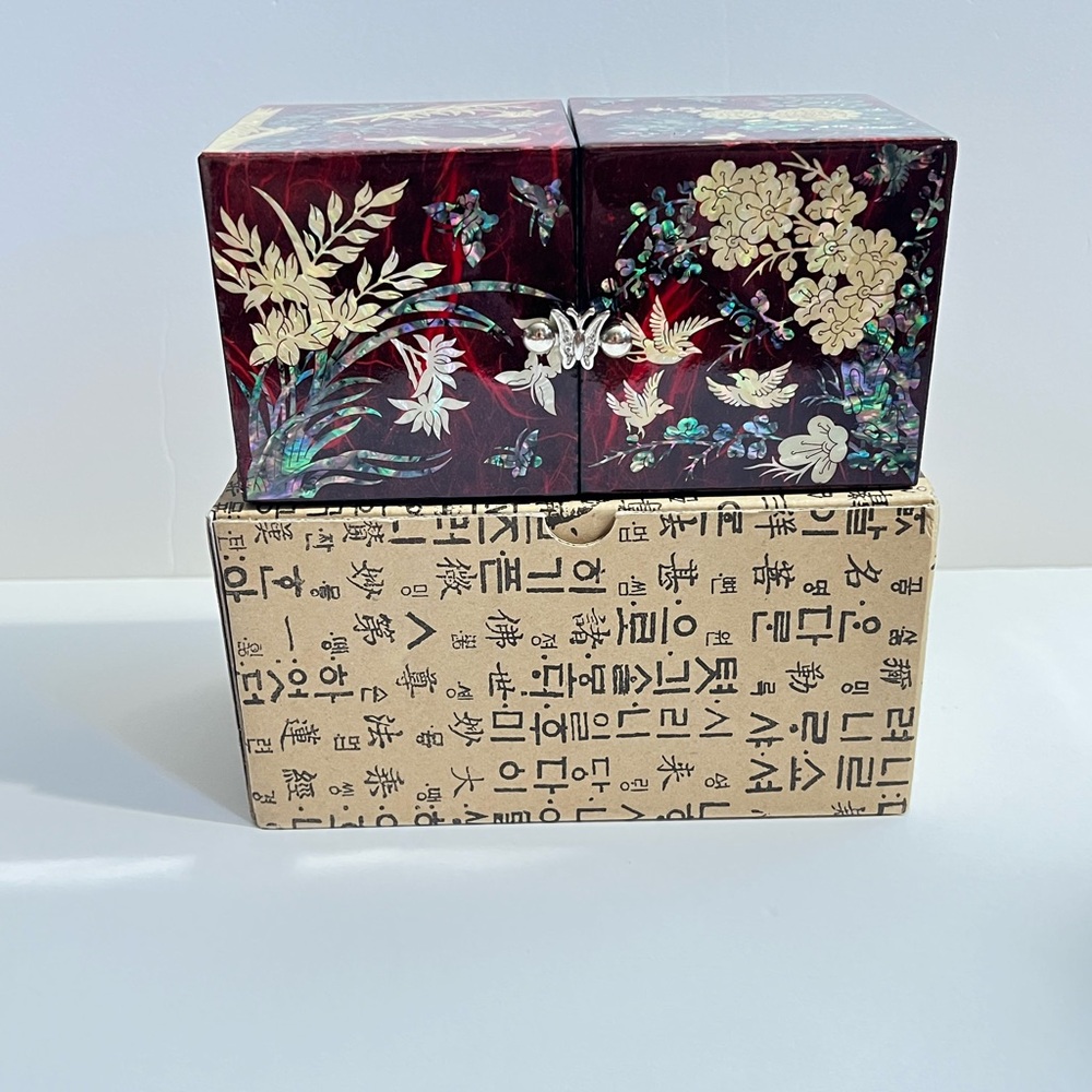 NEW Mother-of-Pearl Jewelry Box with 4 Drawers- KOREAN Traditional Lacquer Craft - Picture 5 of 16